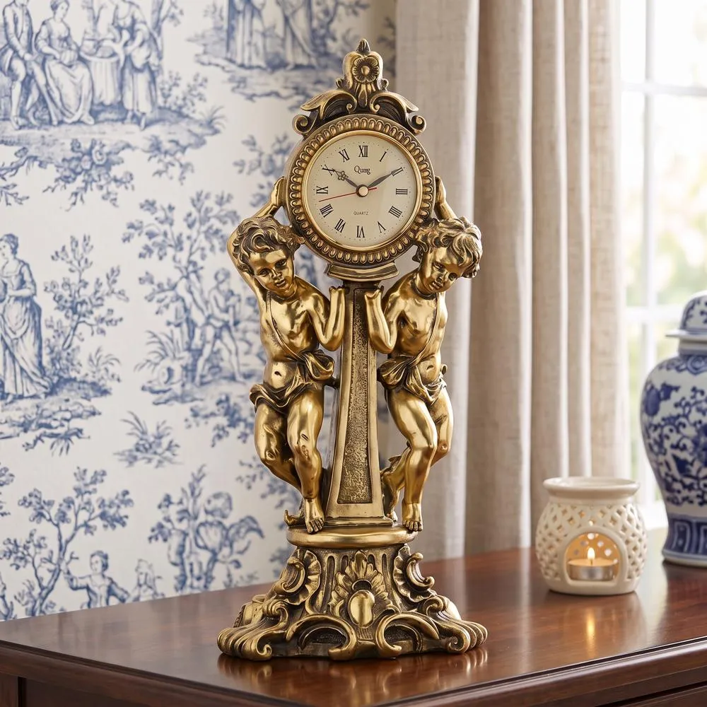 Amboise Twin Cherubs Mantel Clock