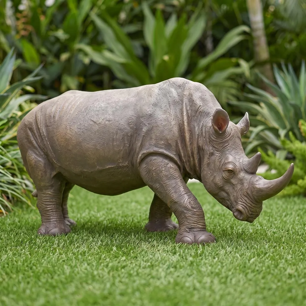 South African Rhino Garden Statue