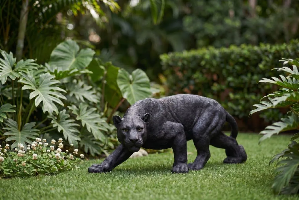 Shadowed Predator Black Panther Statue: Medium