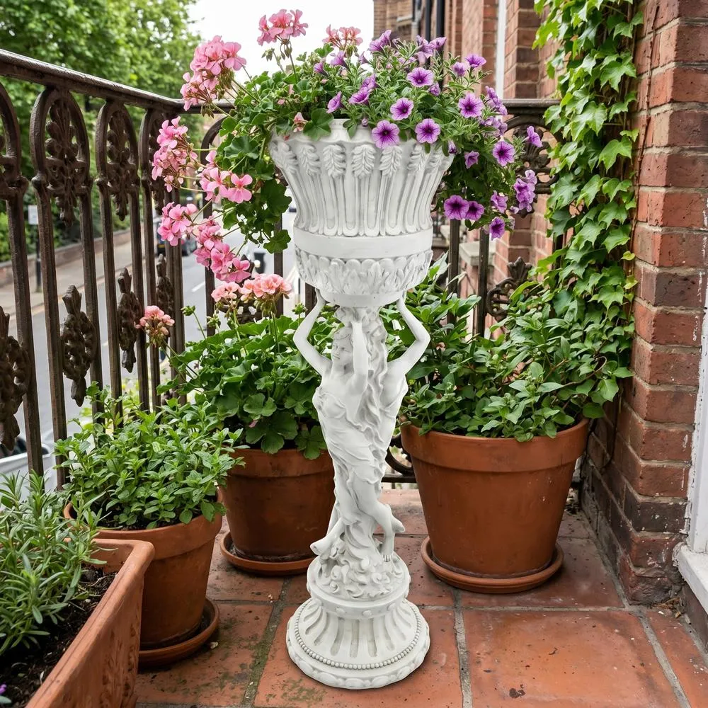 Les Filles Joyeuses Neoclassical Pedestal Urn