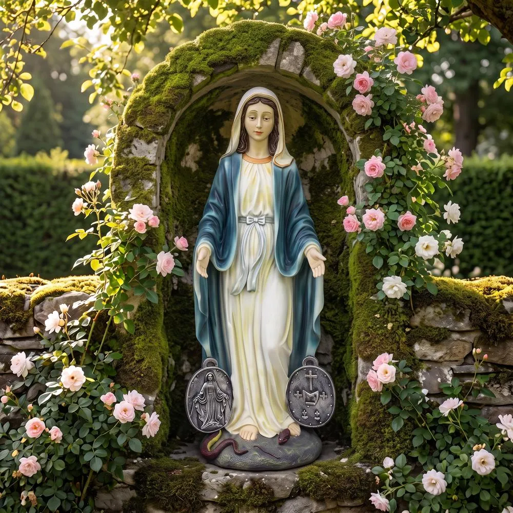 Miraculous Medal Madonna Sacred Garden Statue