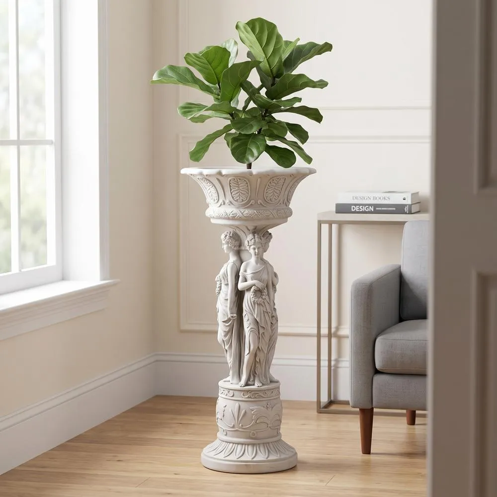 Chatsworth Manor Sculptural Neoclassical Pedestal Urn
