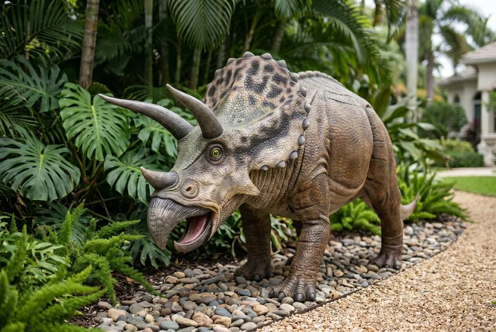 Jurassic-Sized Triceratops Dinosaur Statue
