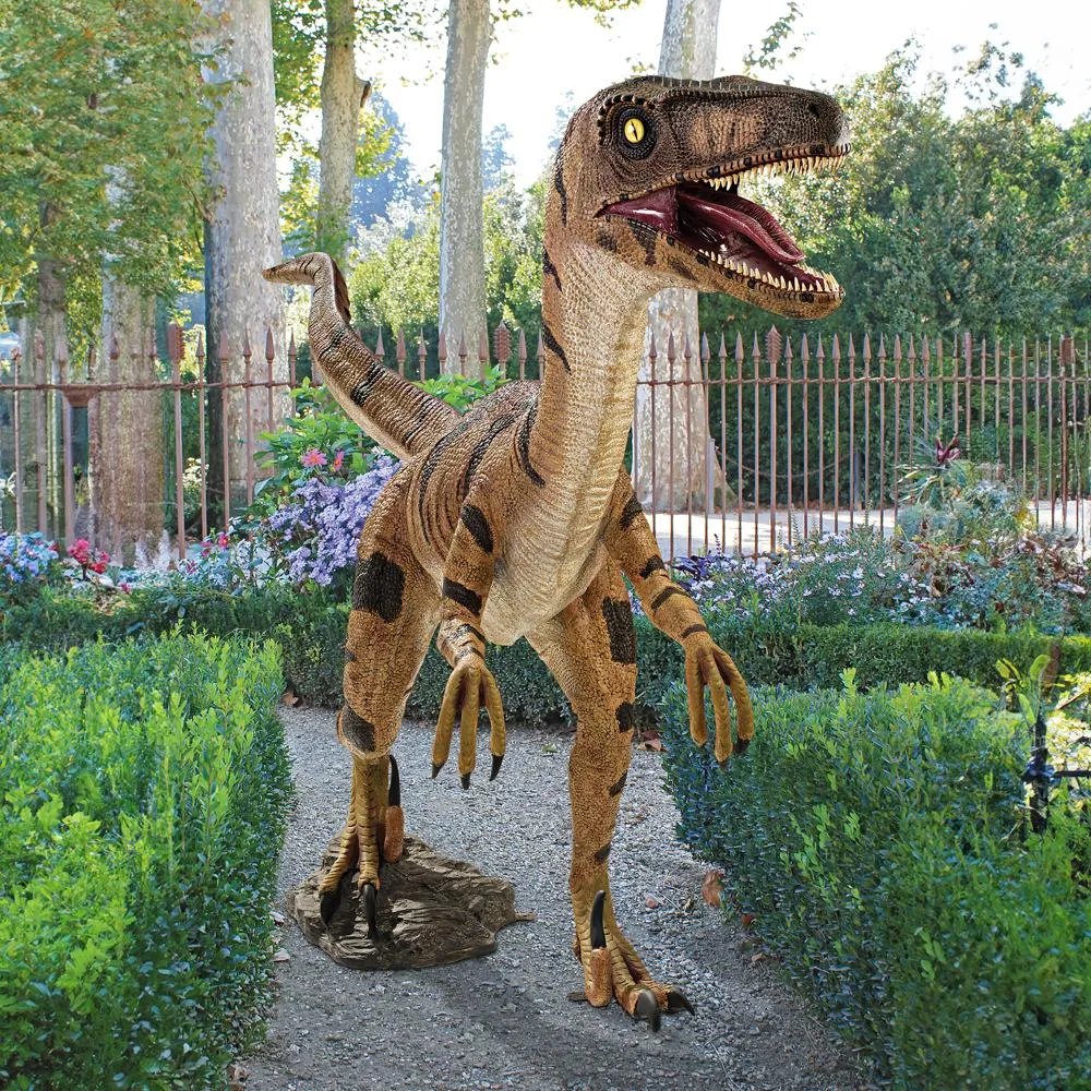 Velociraptor Jurassic-sized Dinosaur Statue