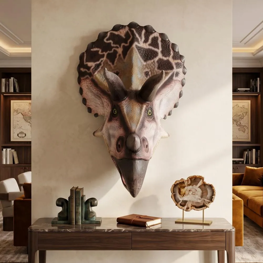 Giant Triceratops Dinosaur Wall Trophy