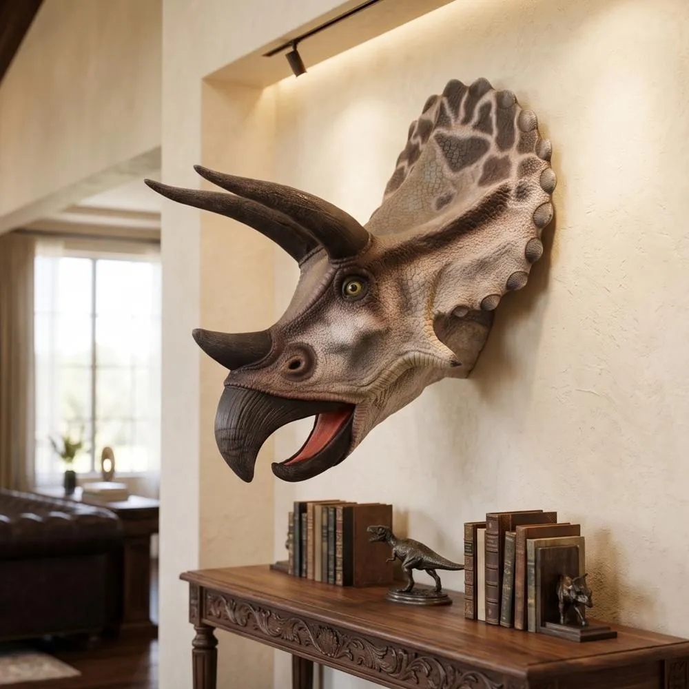 Giant Triceratops Dinosaur Wall Trophy