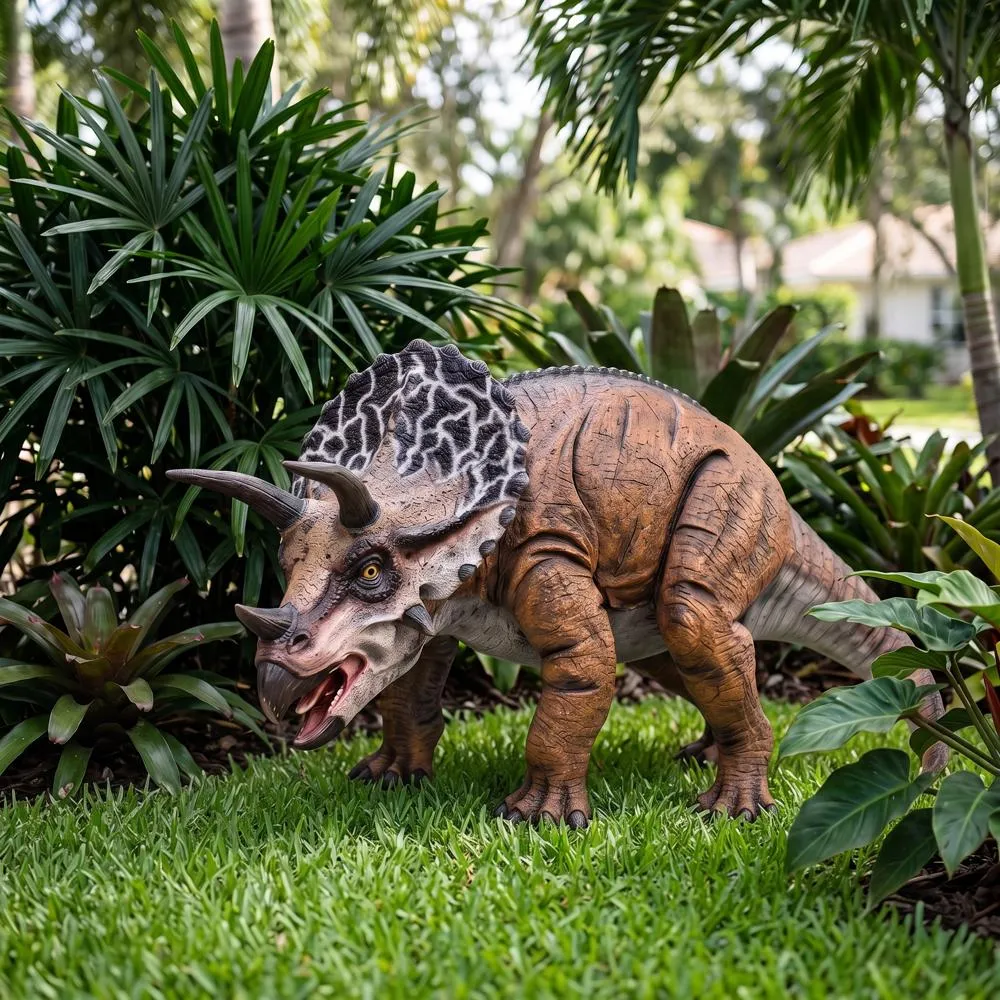 Triceratops Scaled Dinosaur Statue