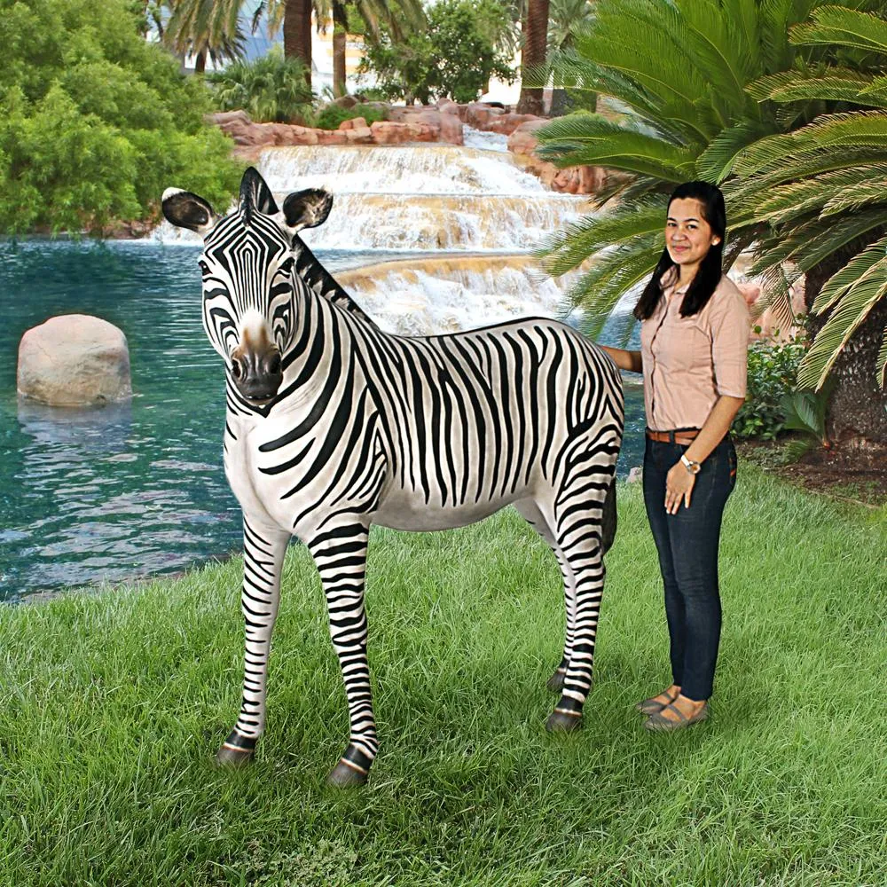 Grand-Scale African Zebra Statue