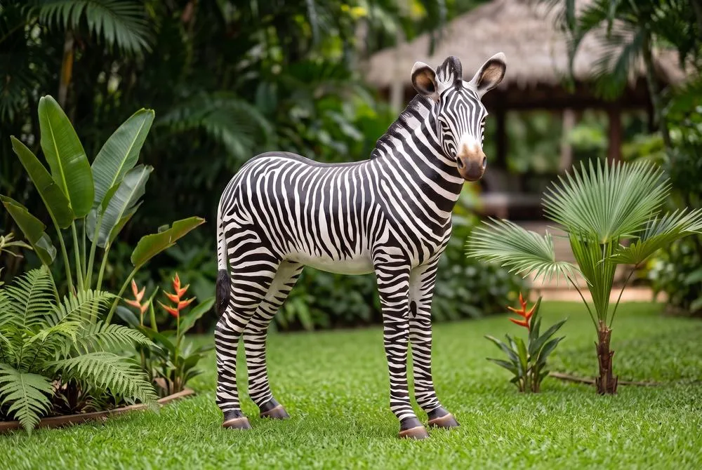 Grand-Scale African Zebra Foal Statue