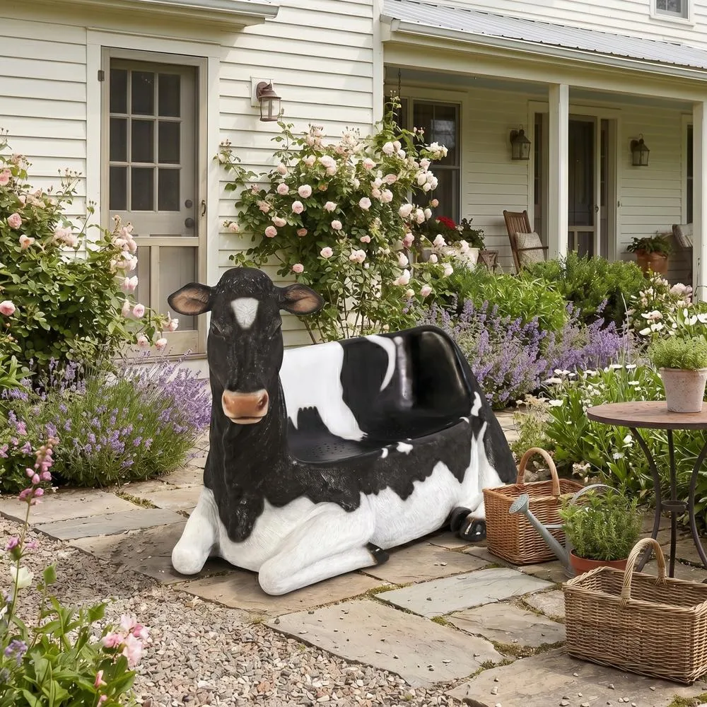 Cowch Holstein Cow Photo Op Sculptural Bench