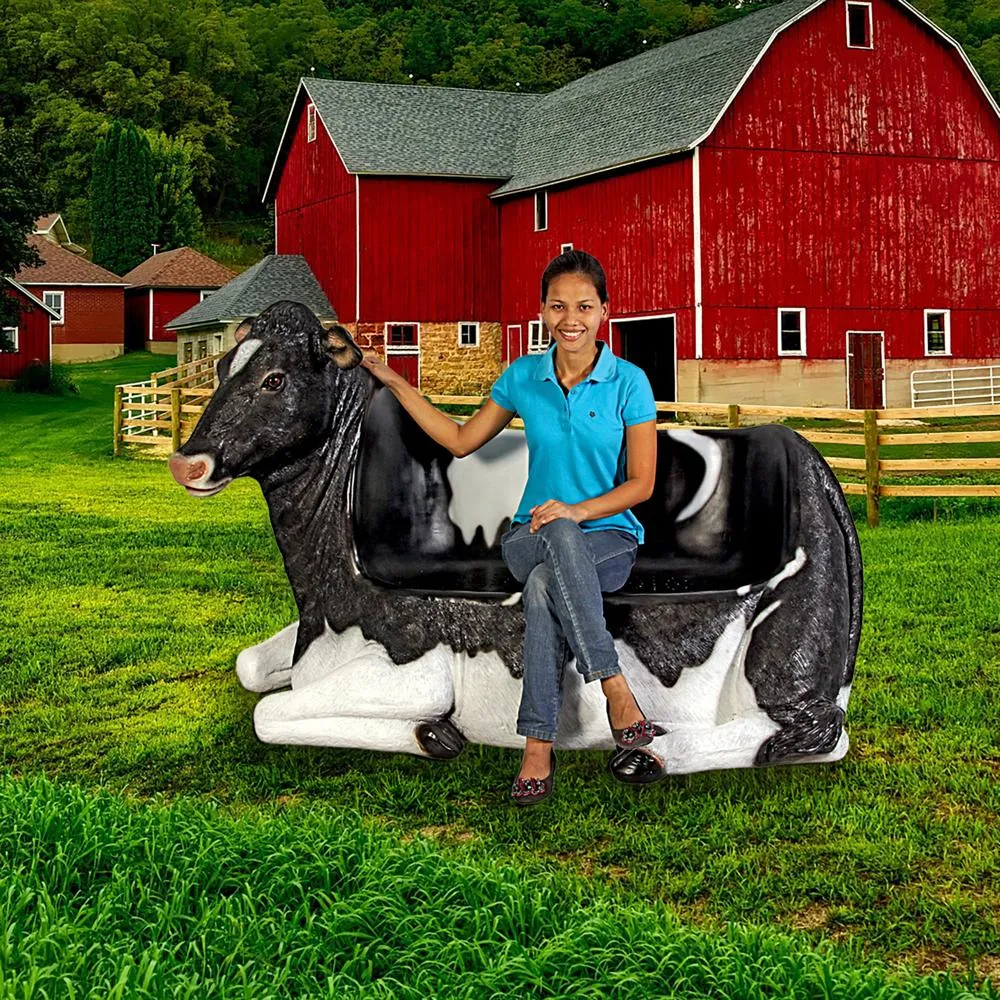 Cowch Holstein Cow Photo Op Sculptural Bench