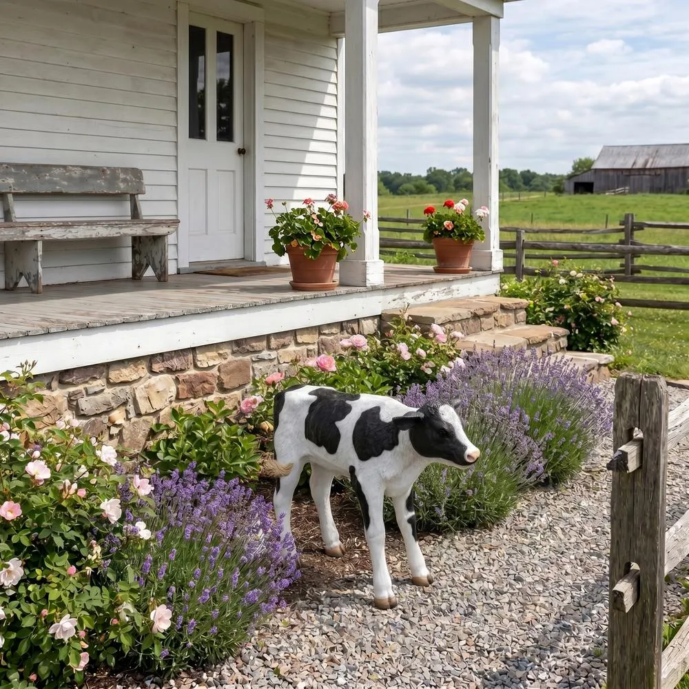 Buttercup, the Life-Size Holstein Calf Dairy Cow Statue