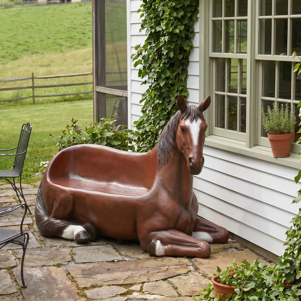 Saddle-Up Horse Photo Op Sculptural Bench