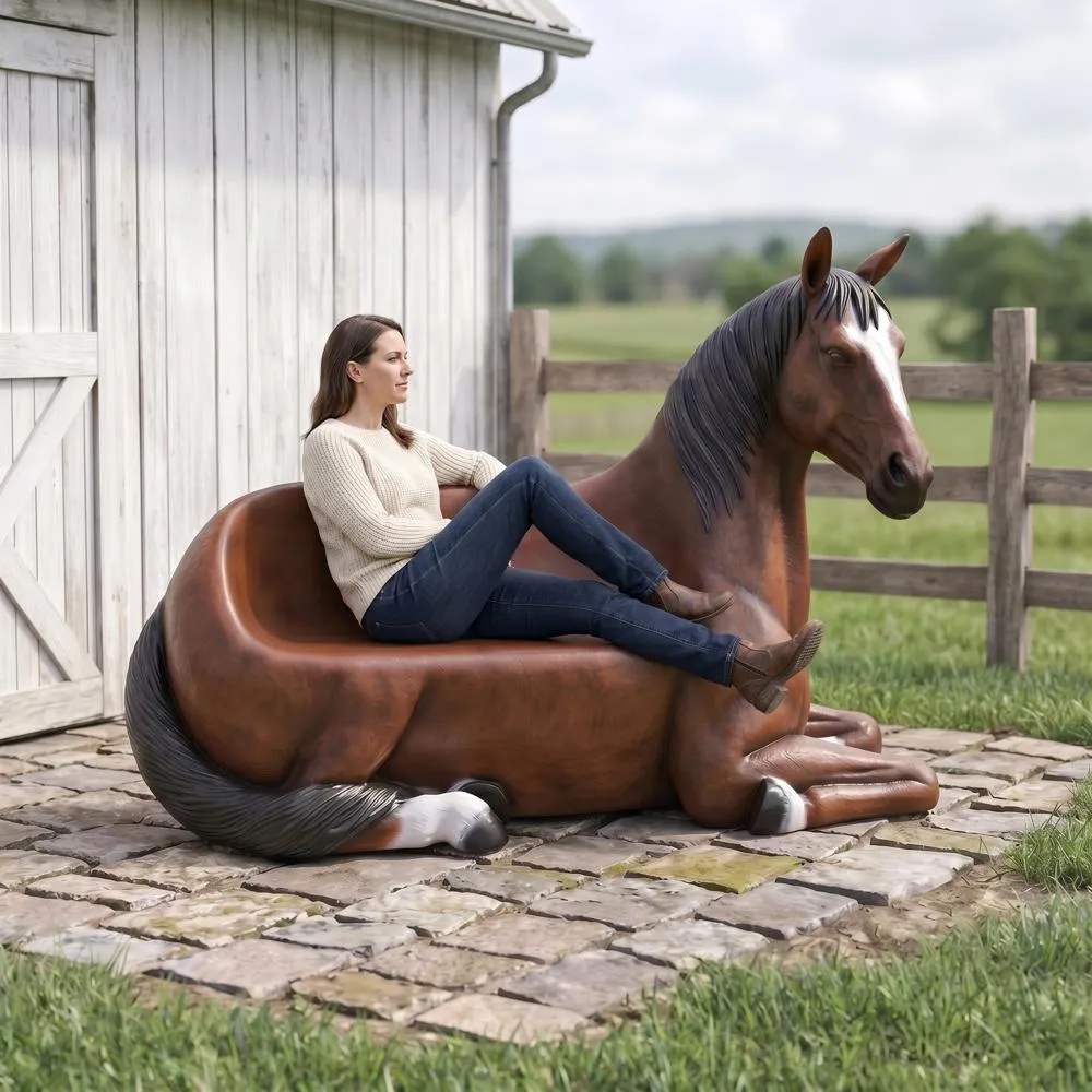 Saddle-Up Horse Photo Op Sculptural Bench