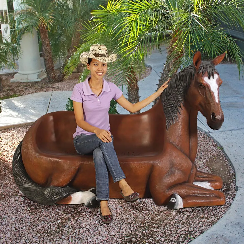 Saddle-Up Horse Photo Op Sculptural Bench