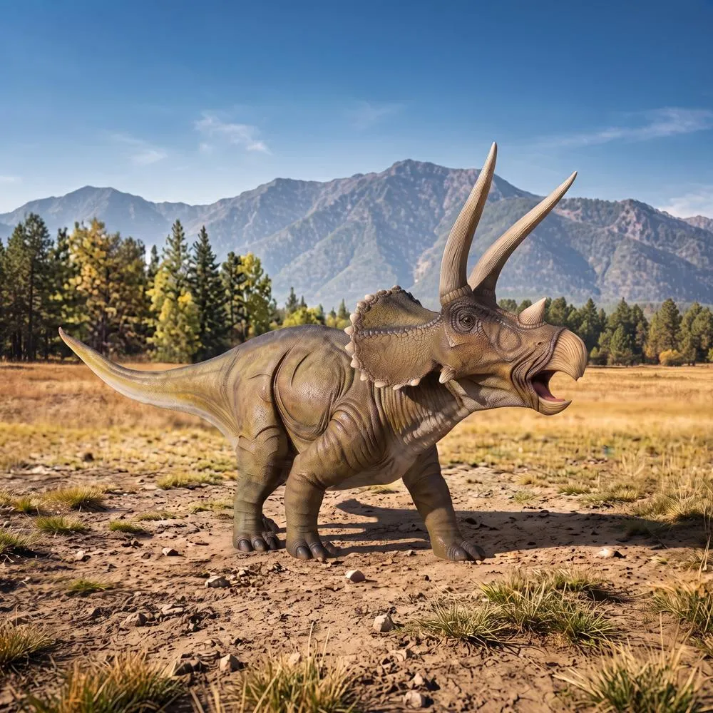 Giant Charging Titan Triceratops Dinosaur Statue