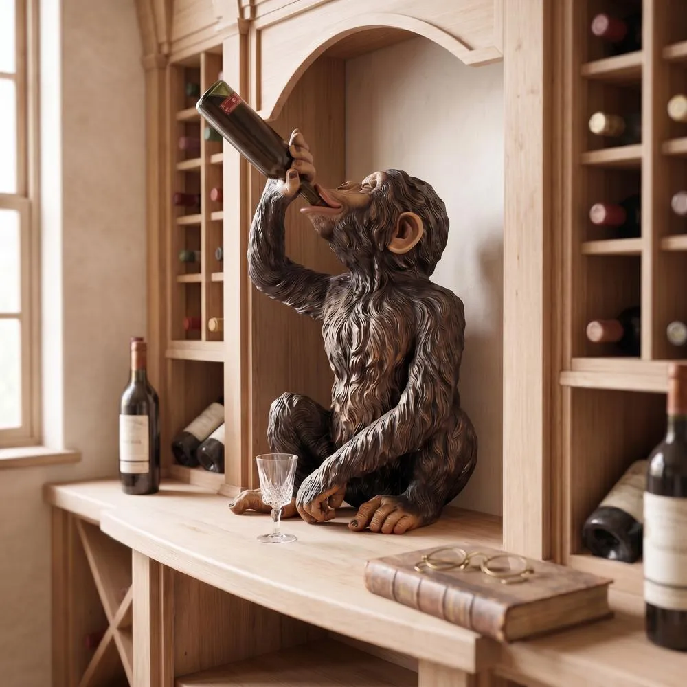 Anisetta Liqueur Drinking Monkey Statue