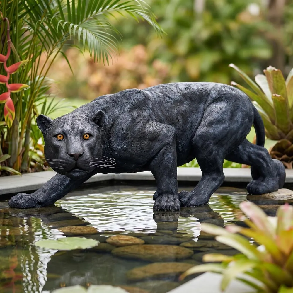 Shadowed Predator Black Panther Statue: Grande