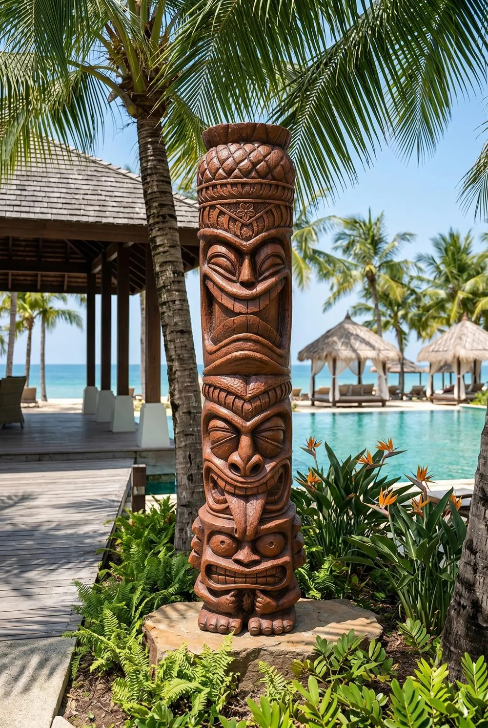 Grand Island Tiki Totem Statue: Each