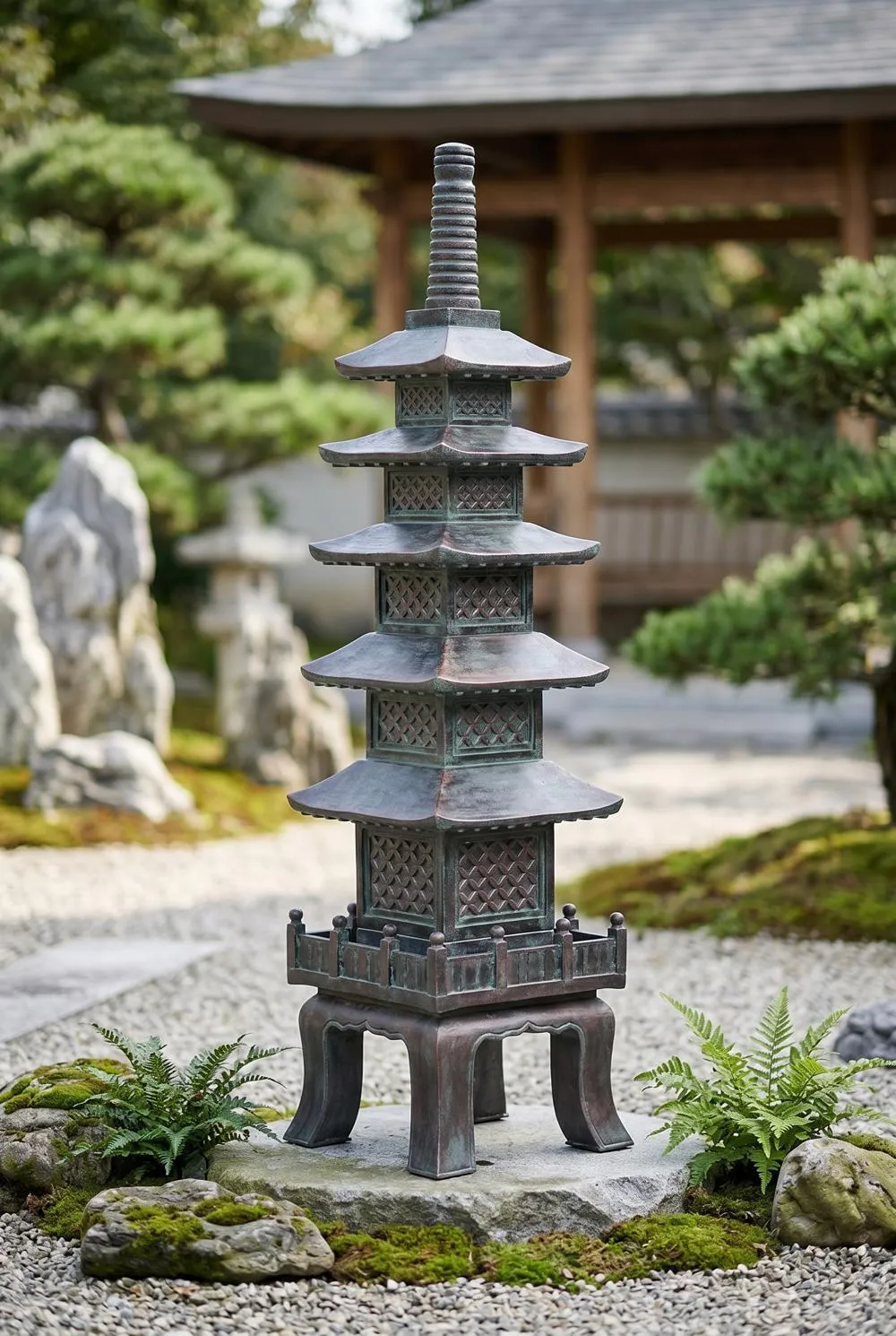 The Nara Temple Asian Garden Pagoda Statue: Grande