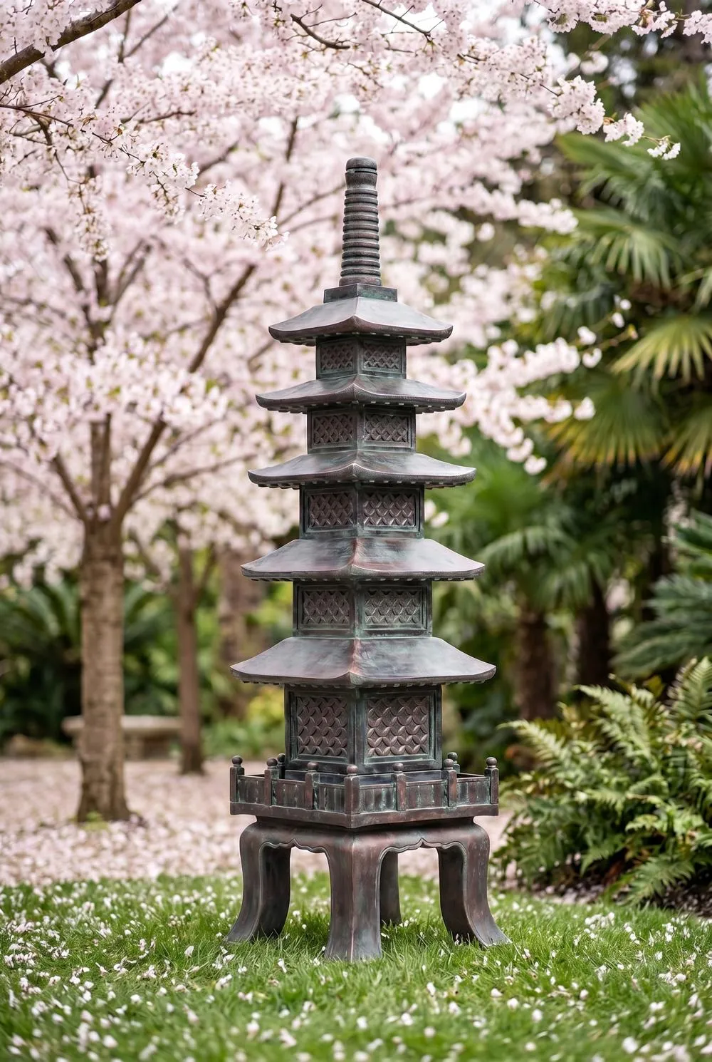 The Nara Temple Asian Garden Pagoda Statue: Grande
