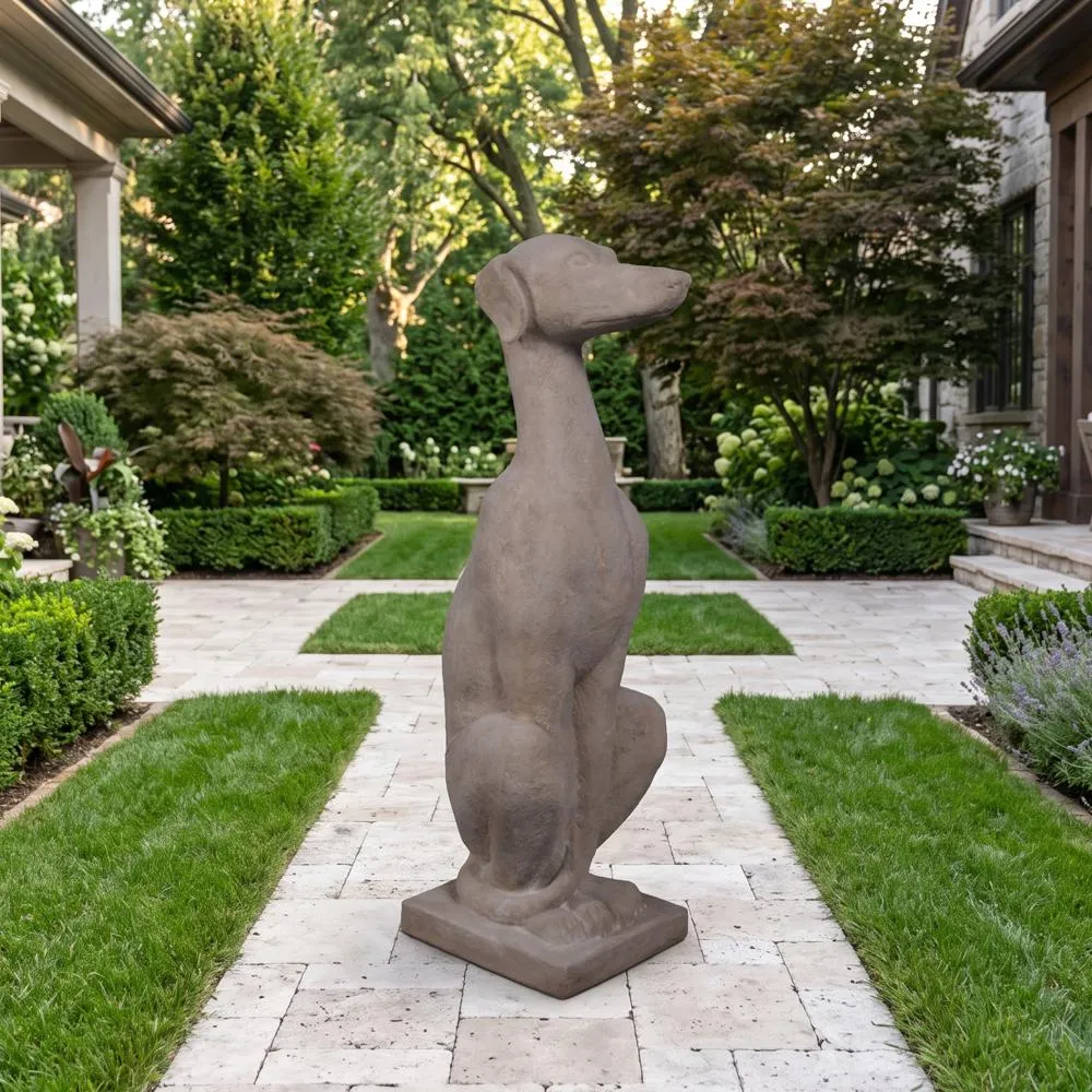 Italian Greyhound Art Deco Whippet Sentinel Dog Statue