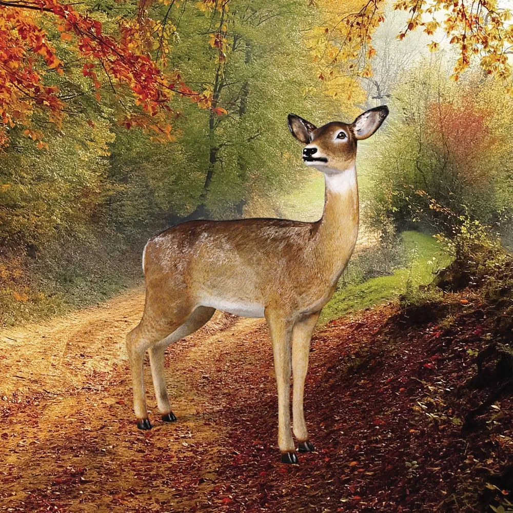 Forest White Tailed Doe, Female Deer Statue