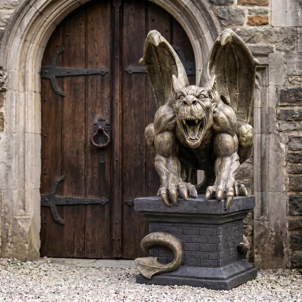 Manchester's Cathedral Gothic Chimera Gargoyle Statue