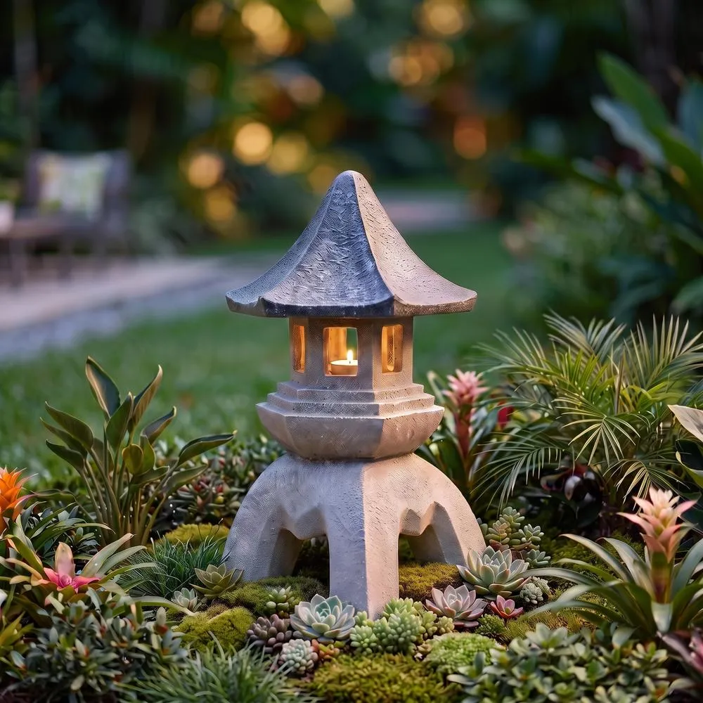 Asian Temple Pagoda Lantern Statue: Giant