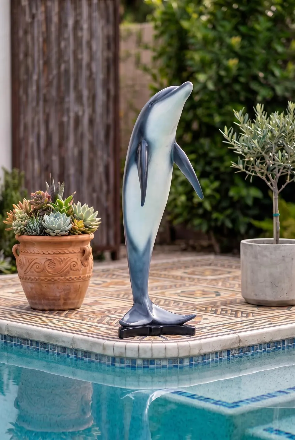 Leaping Sea Dolphin Statue: Large