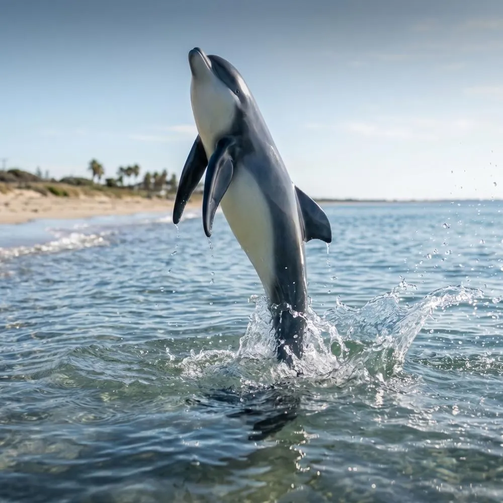 Leaping Sea Dolphin Statue: Large