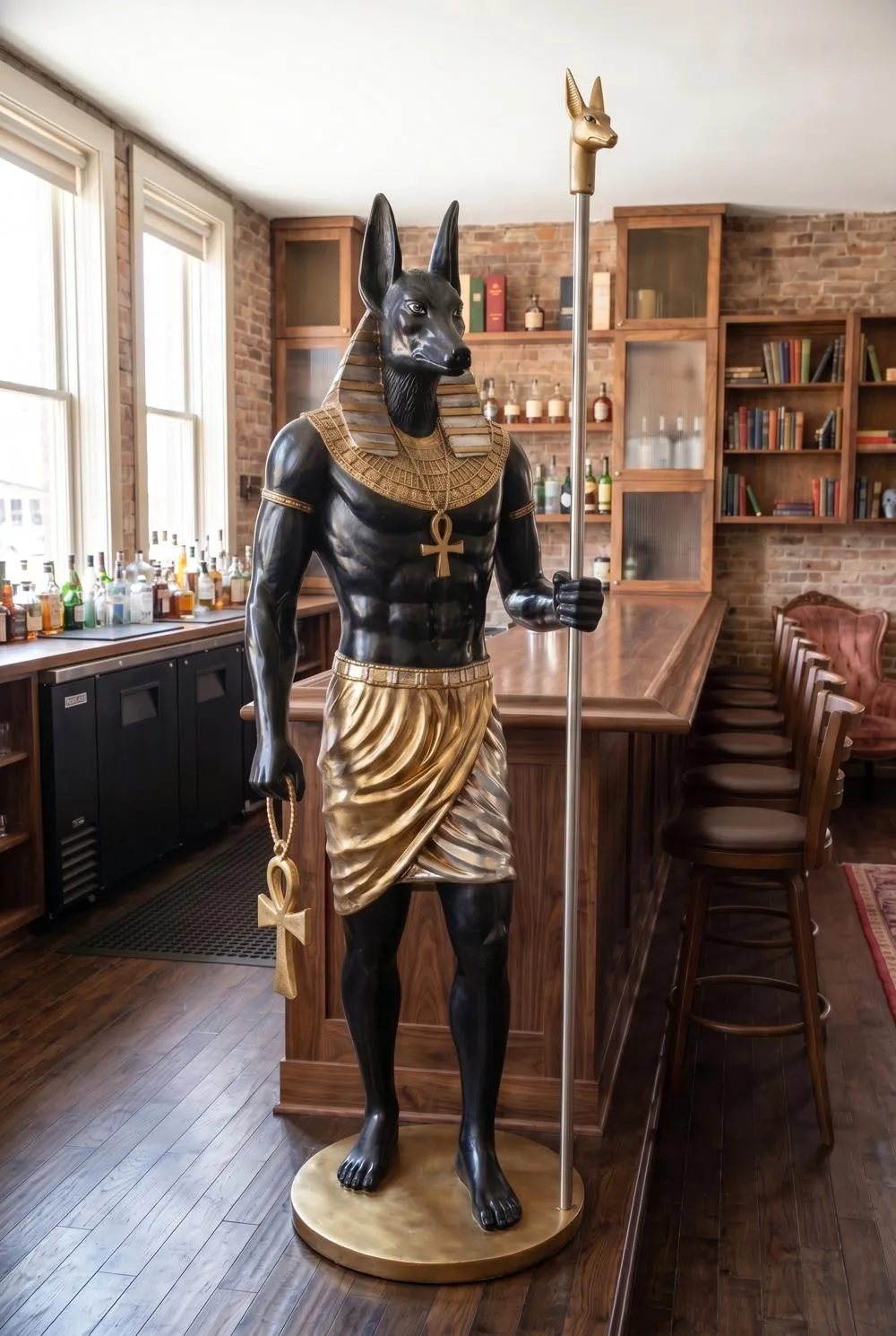 The Egyptian Grand Ruler Collection: Life-Size Anubis Statue