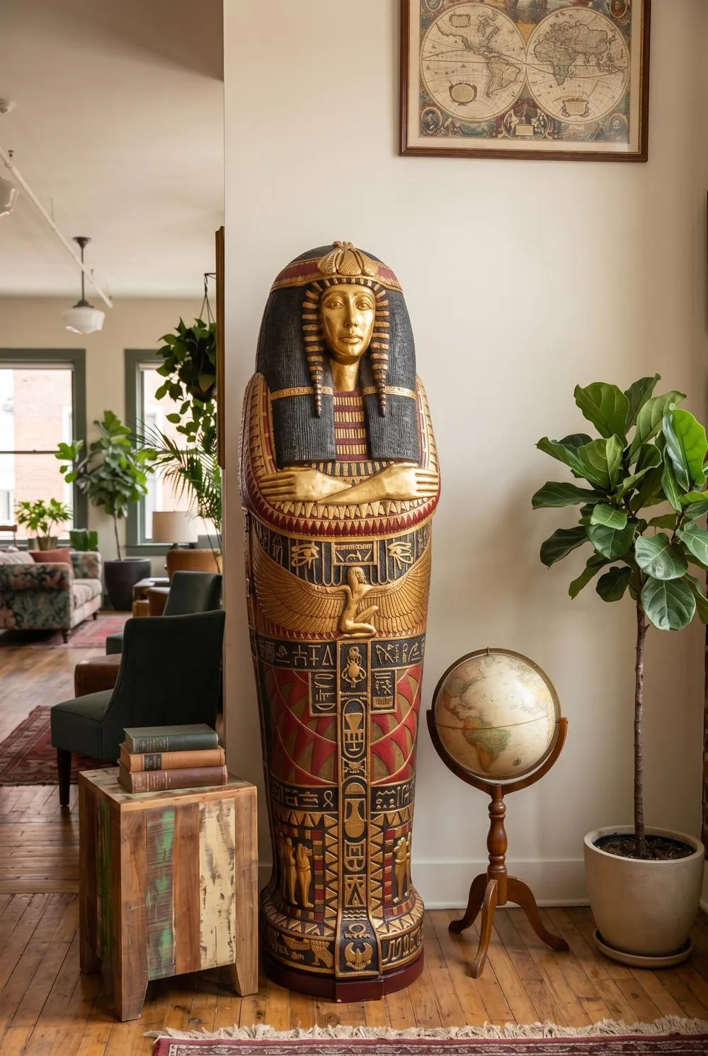 Queen Ankhesenamun Life-Size Sarcophagus Cabinet
