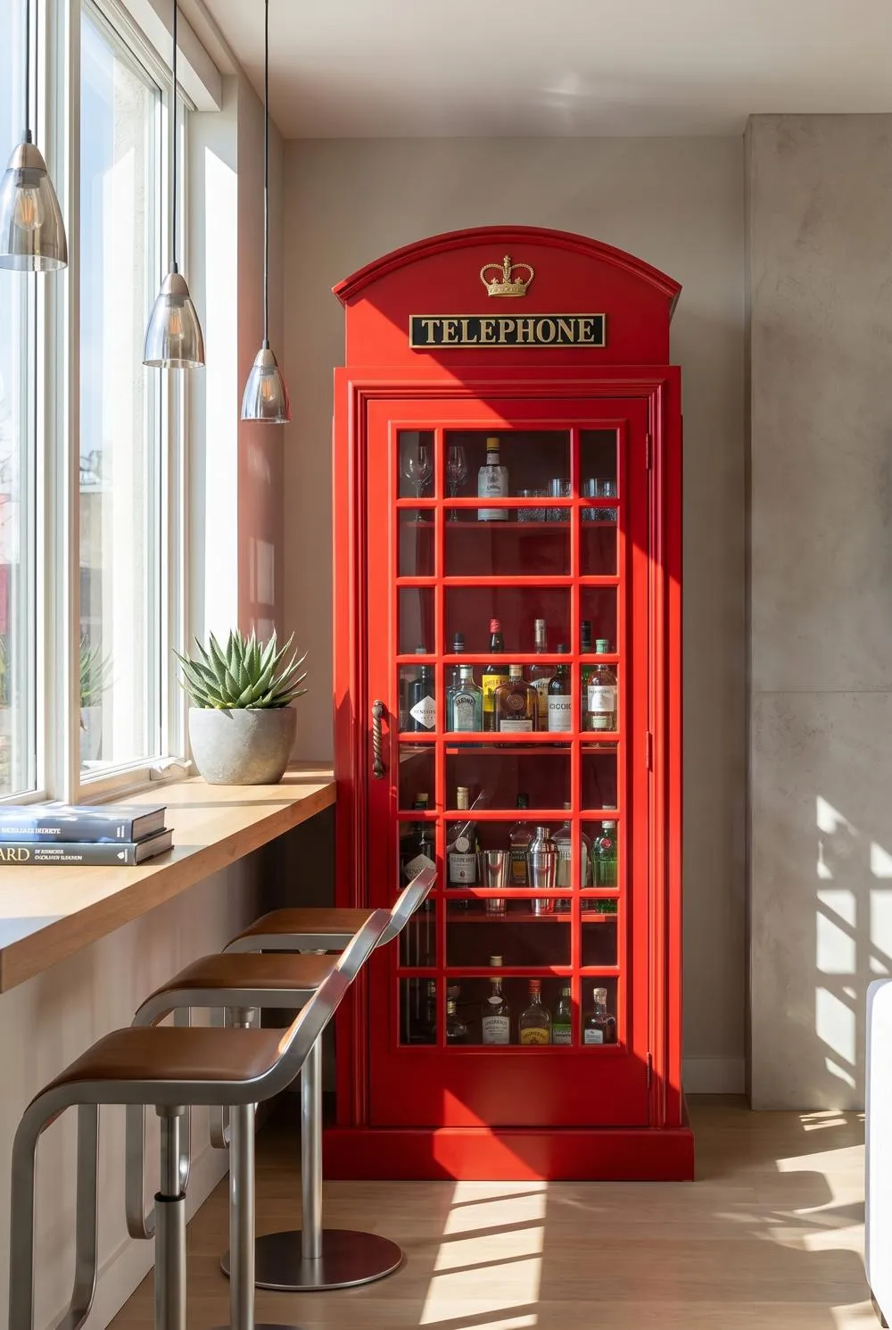 British Telephone Booth Display Cabinet