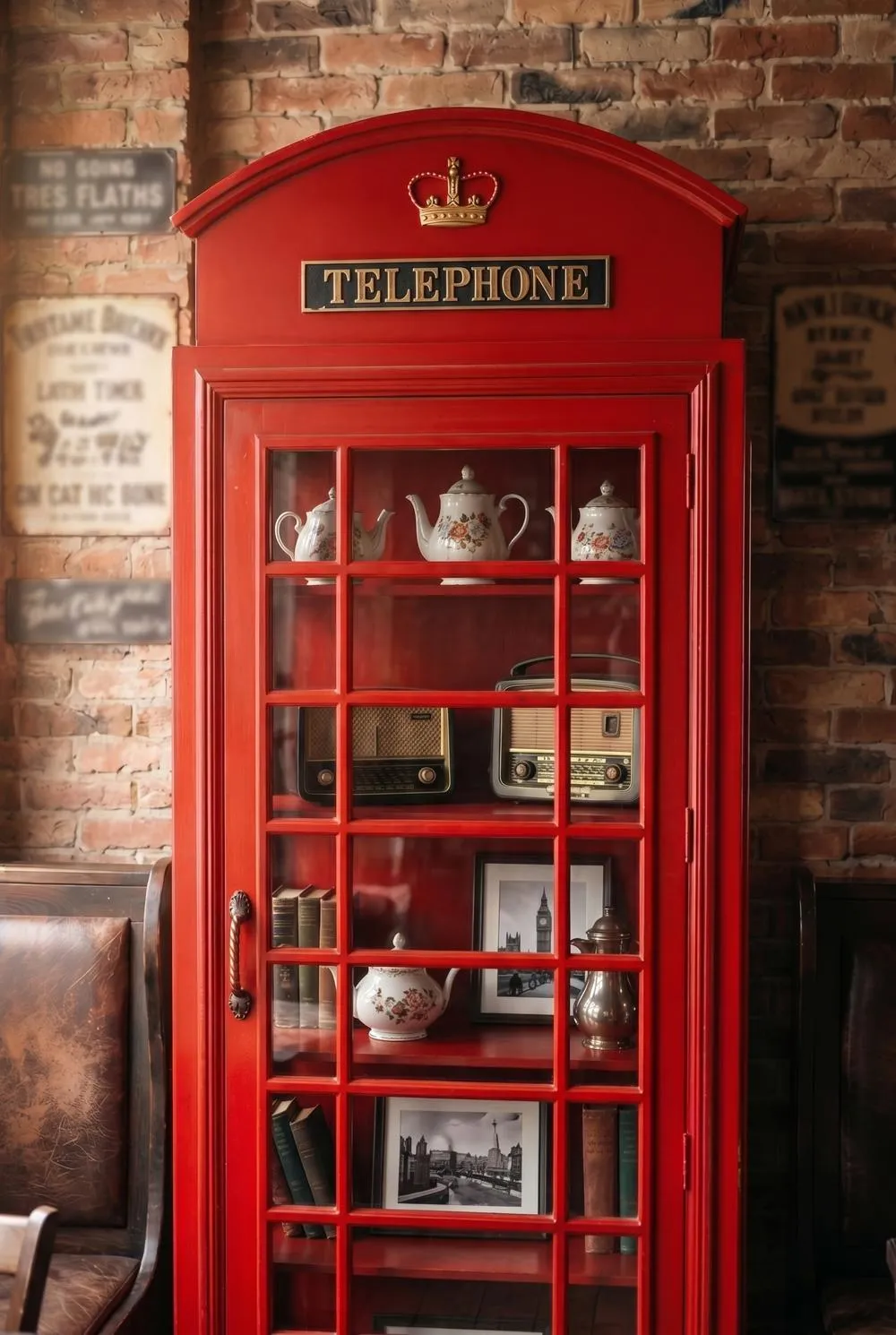 British Telephone Booth Display Cabinet