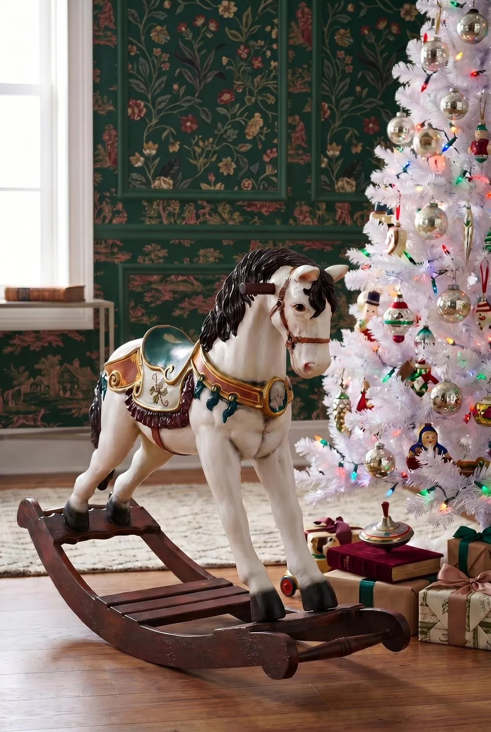Victorian Carousel Pony Rocking Horse Statue