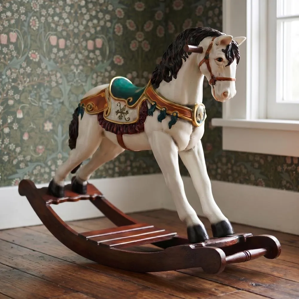 Victorian Carousel Pony Rocking Horse Statue
