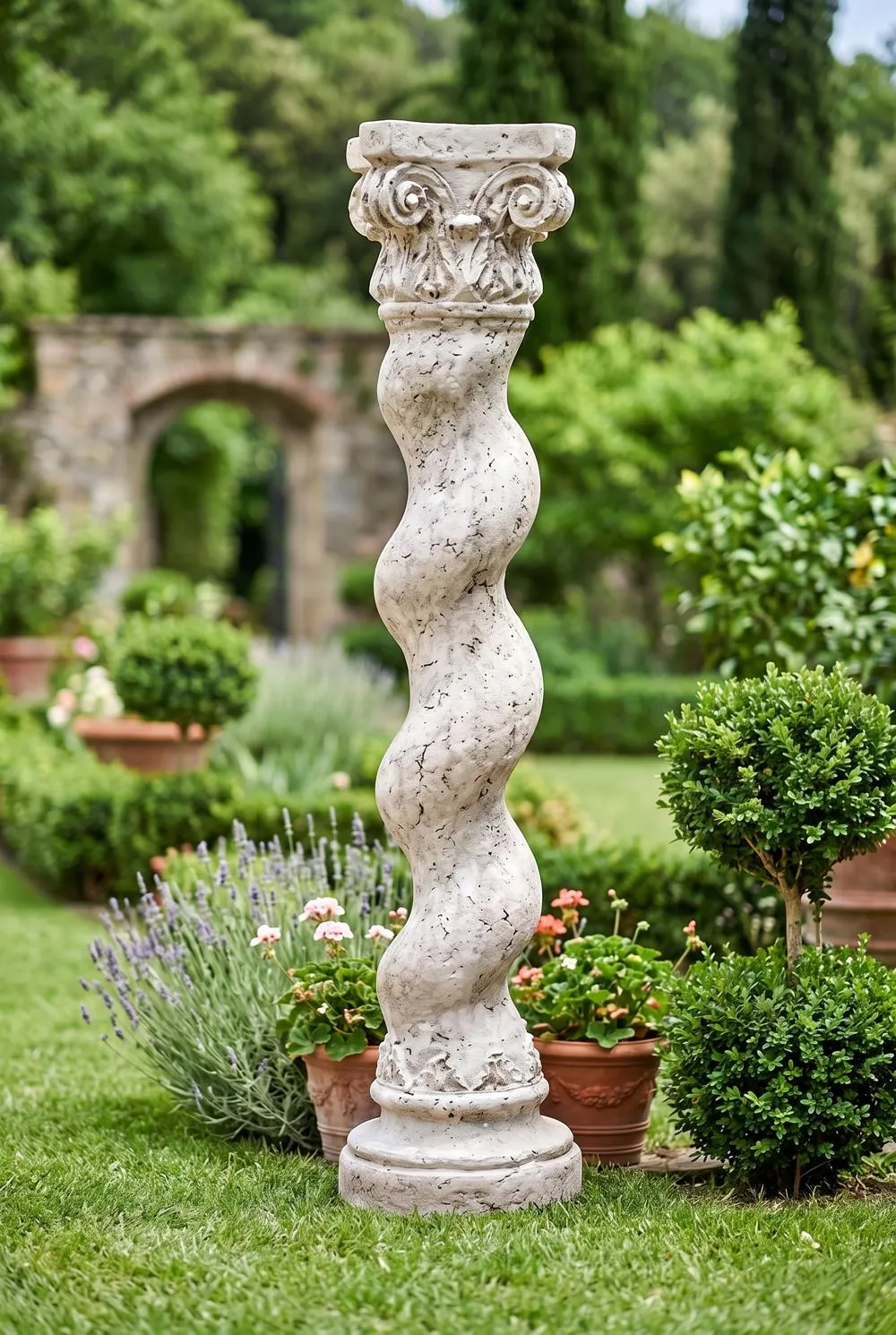 Capitoline Barley Corkscrew Column Statuary Pedestal: Giant