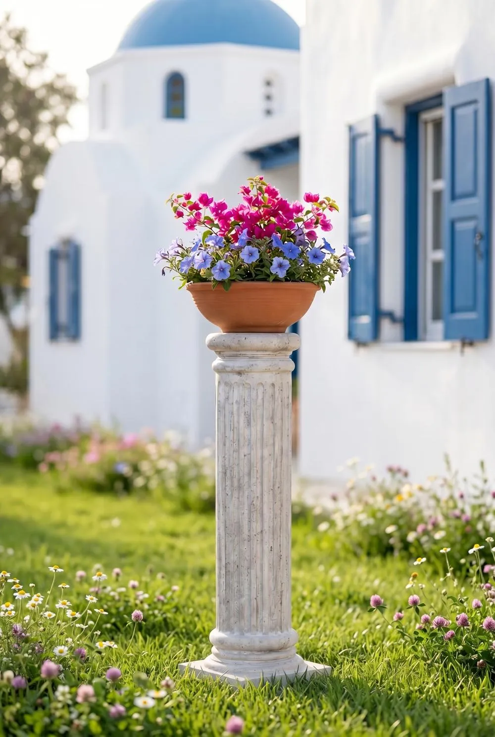 Classical Greek Fluted Plinth: Medium