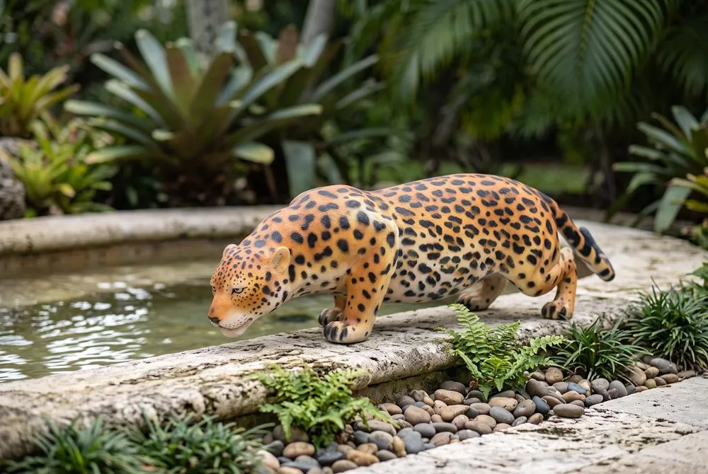 Prowling Spotted Leopard Statue