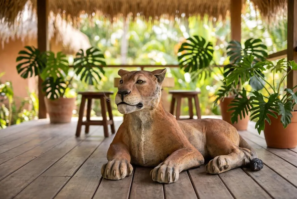 Lioness Lying Down Life-Size Garden Statue