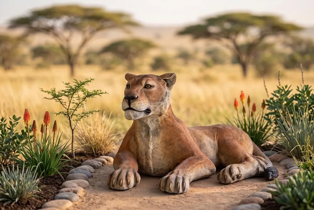 Lioness Lying Down Life-Size Garden Statue