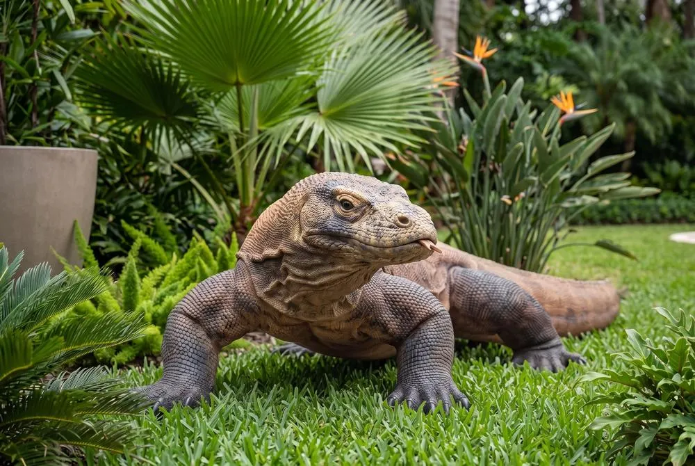 Grande-Scale Komodo Dragon Statue: Grande