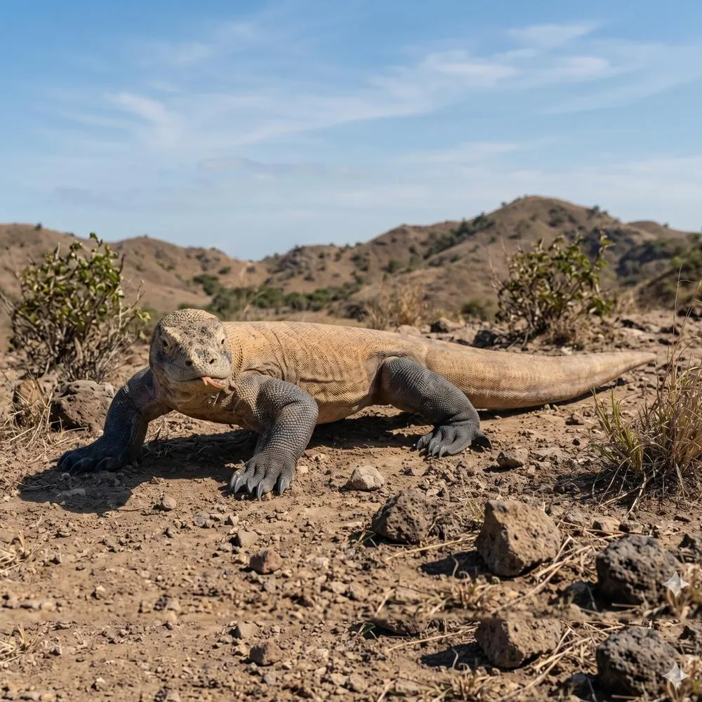 Grande-Scale Komodo Dragon Statue: Grande
