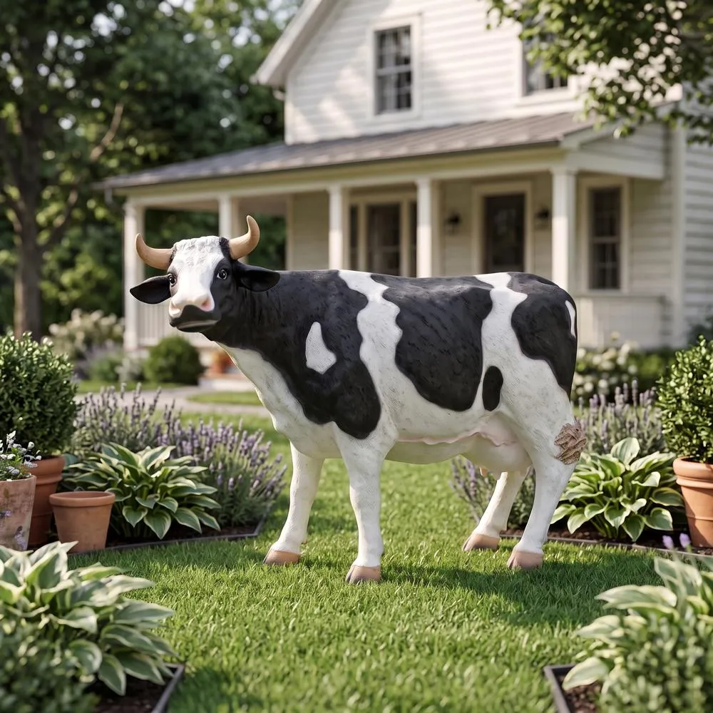 Holstein Cow Scaled Garden Statue