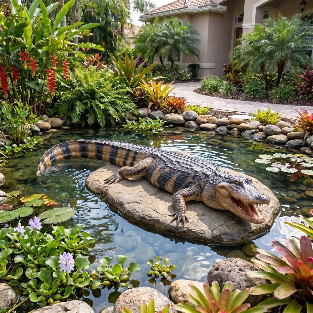 Stalking Swamp Predator: Alligator Garden Statue