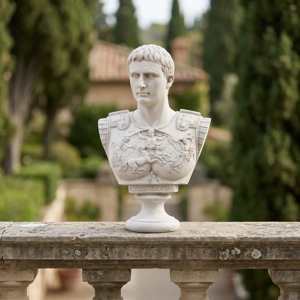 Caesar Augustus of Prima Porta Grand-Scale Bust Statue