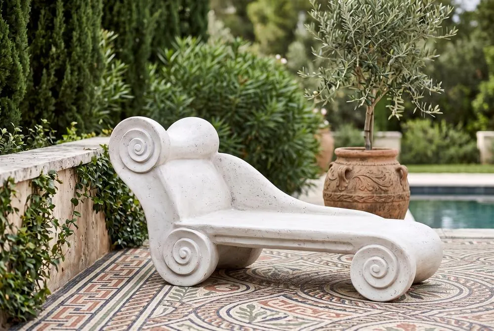Hadrian's Villa Roman Spa Furniture Collection: Chaise Lounge