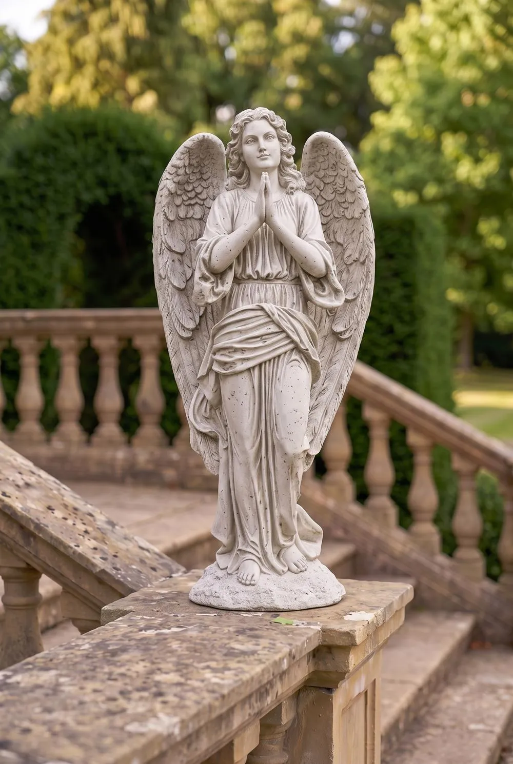 Grand Basilica Praying Angel Garden Statue