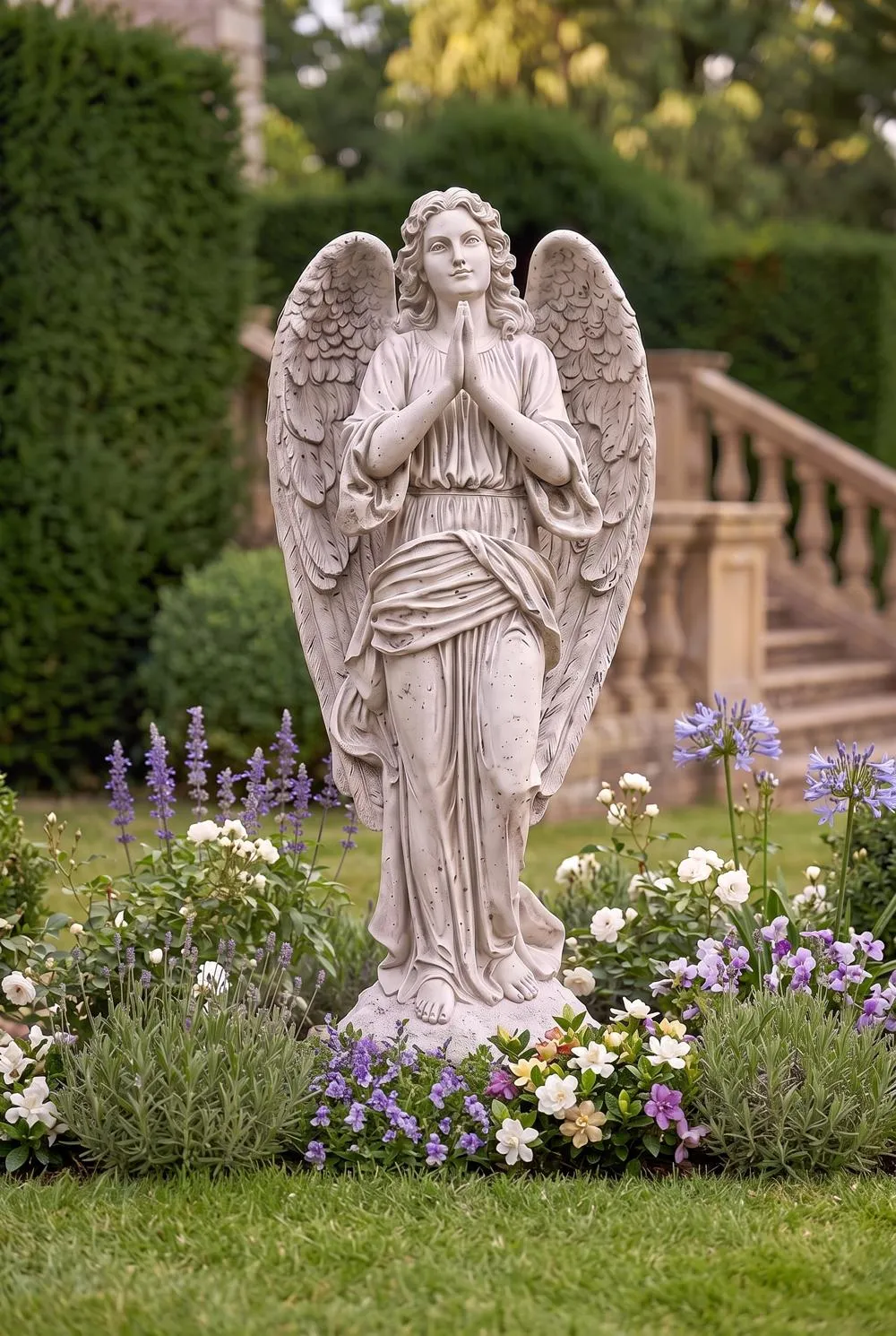 Grand Basilica Praying Angel Garden Statue